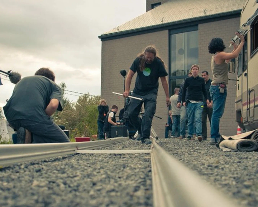 Photographie du tournage du film 'Mobile Home' méttant en scène le projet