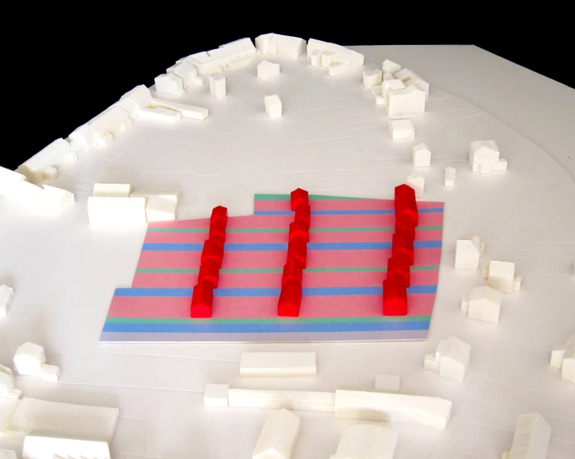 Maquette du projet d'urbanisme à Esneux implantation rigide