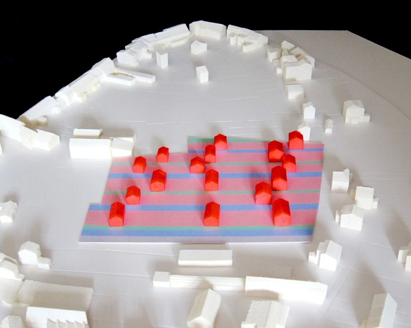 Maquette du projet d'urbanisme à Esneux implantation libre