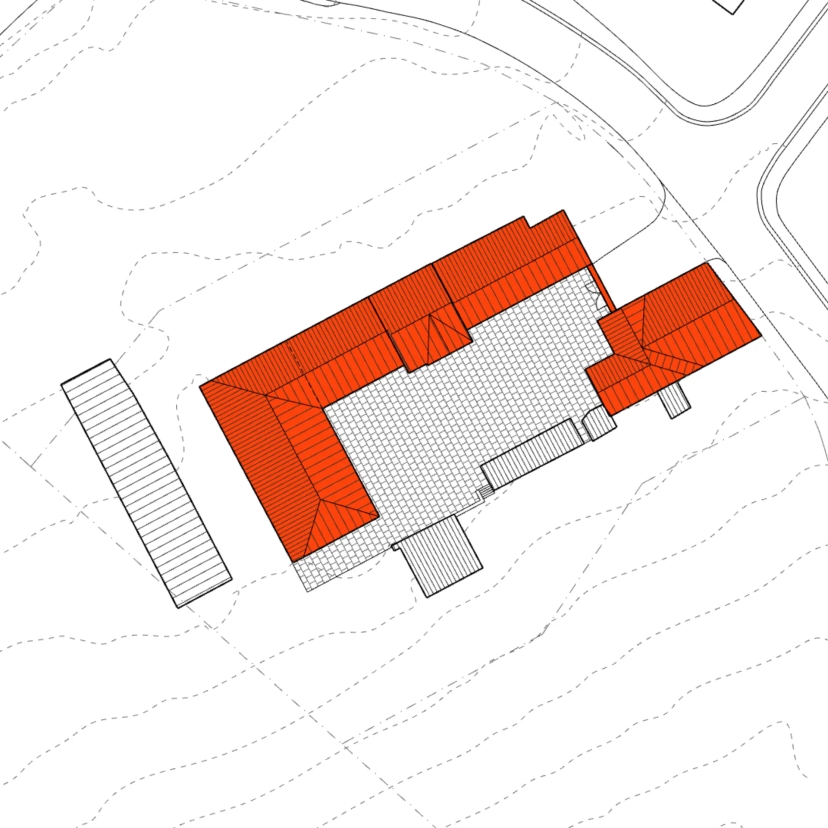 Plan de masse de la ferme avant transformation