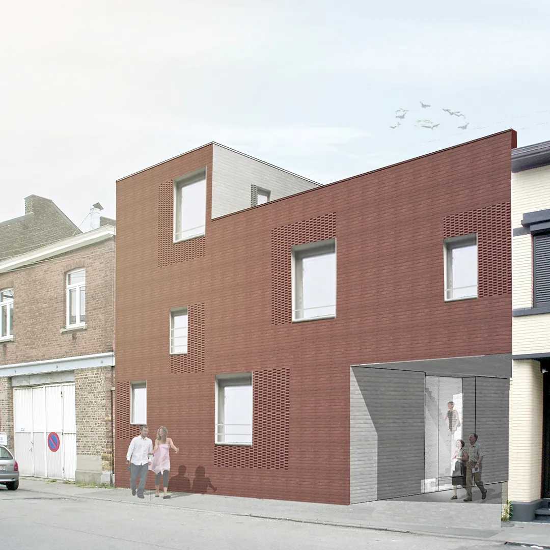 Photomontage du projet de reconversion d'une ancienne friche industrielle à Seraing par le bureau d'architecture liégeois N8 architecture